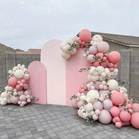 Pink Floral Luxury Three Stand Backdrop Rental in Dubai