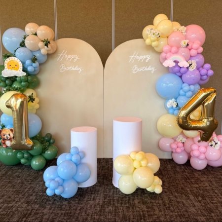 Pastel Birthday Two Stand Backdrop Rental in Dubai