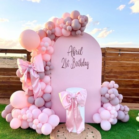 Pink Bow Balloon One Stand Backdrop Rental in Dubai