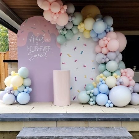 Pastel Candy Theme Two Stand Backdrop Rental in Dubai