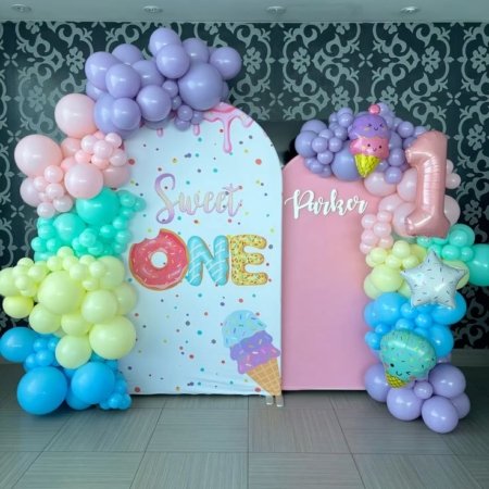 Sweet One Candy Theme Two Stand Backdrop Rental in Dubai