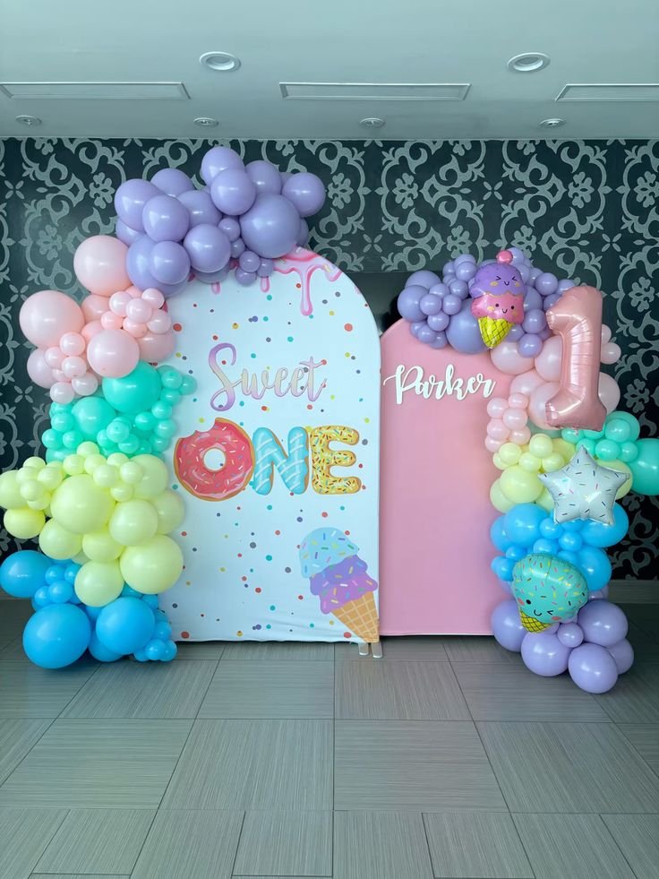 Sweet One Candy Theme Two Stand Backdrop Rental in Dubai