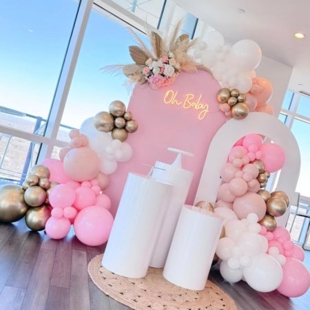 Pink Gold Luxury Two Stand Backdrop Rental in Dubai