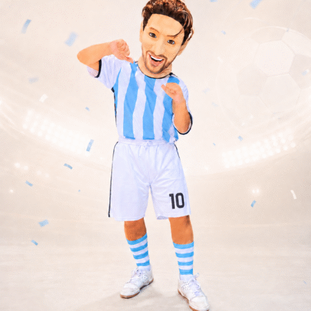 Messi Football Mascot Costume Rental in Dubai
