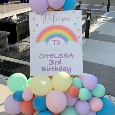 Rainbow Balloon Welcome Board
