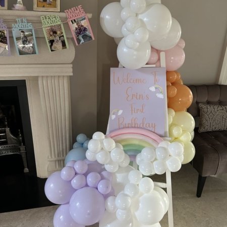 Pastel Rainbow Cloud Welcome Board
