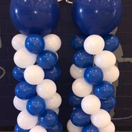 Royal Blue and White Balloon Pillar Set