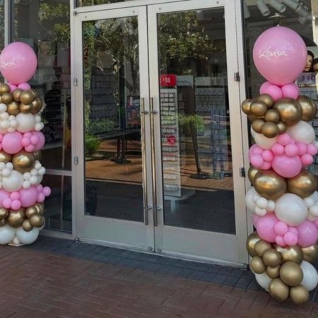 Pink and Gold Balloon Pillar Set