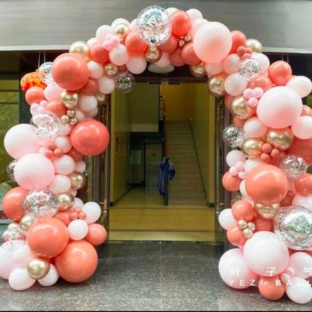 Blush Pink and Gold Balloon Arch