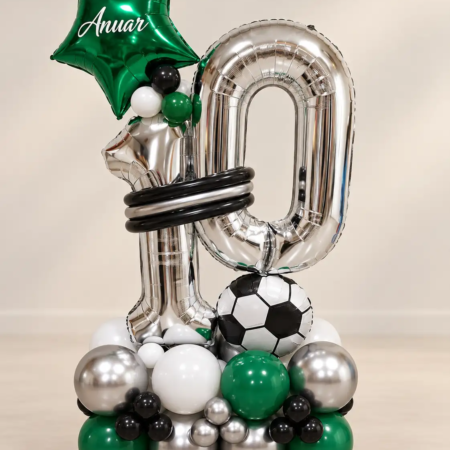 Football Theme Number Balloon Tower