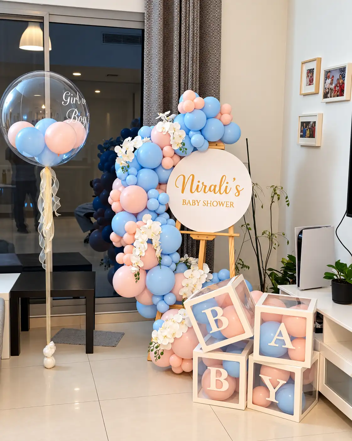 Girl or Boy Baby Shower Balloon Setup