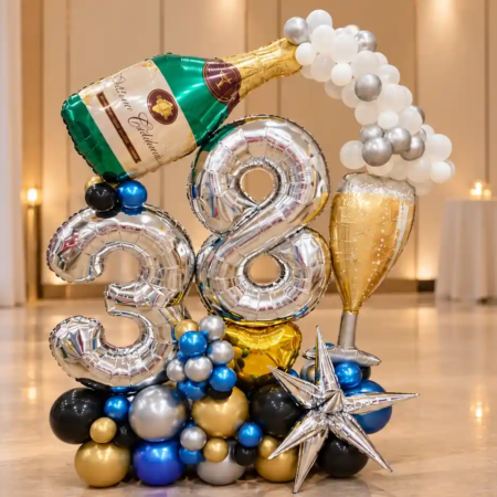 Customized Birthday Number Balloon Arrangement in Dubai