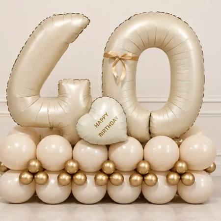 Elegant Customized Birthday Number Balloon Arrangement in Dubai